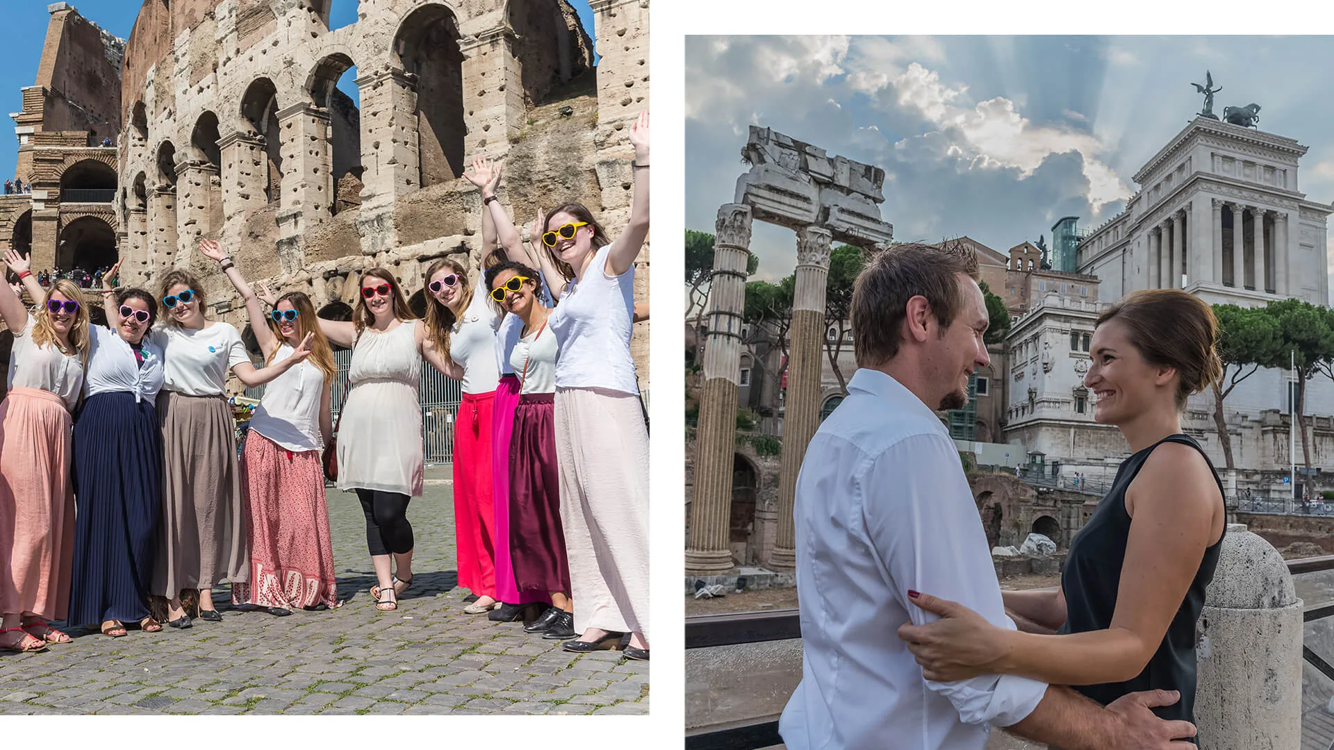 Colosseum and roman forum ideal for couple photoshoot and bachelorette party.